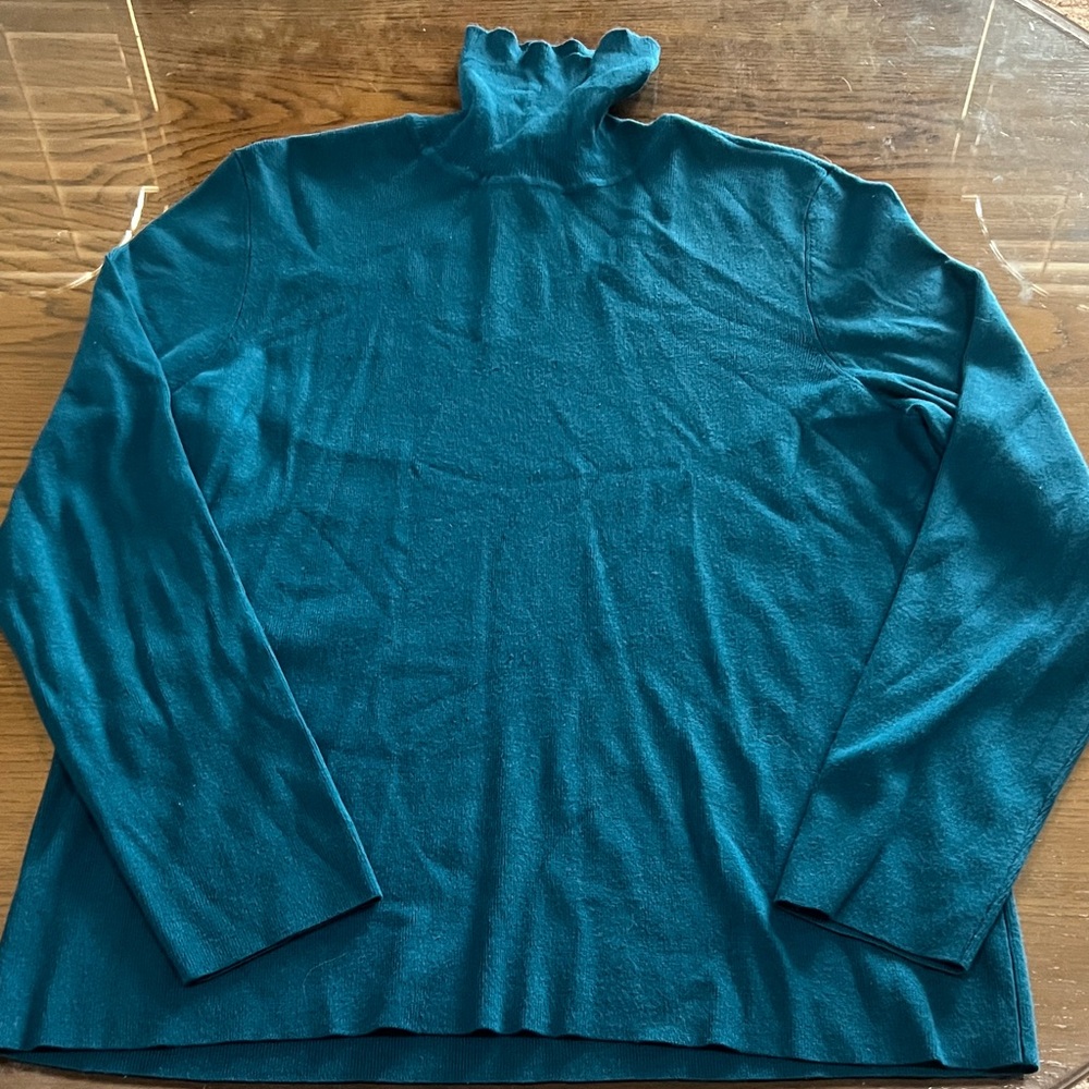 Chico's Deep Teal Turtleneck Sweater